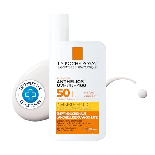 La Roche Posay Sonnenfluid für das Gesicht für zu Sonnenallergie neigende und empfindliche Haut, Mit innovativem UV-Filter Mexoryl 400 LSF 50+, Anthelios Invisible Fluid UVMune 400, 50 ml