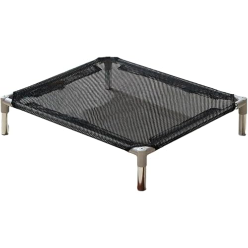 HeyDear ペットベッド 夏用 犬用 猫用 脚付き コット キャンプベッド 小型犬用高床式ベッド 猫の冷却ベッド 犬の冷却ベッド 高架猫ベッド 猫ハンモック 猫の寝床 通気性 寝床 猫用ベッド 犬用ベッド (ブラックA,M(60*50*12))