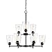 Designers Fountain 95789-MB Westin - Nine Light Chandelier, Matte Black Finish with Clear Glass