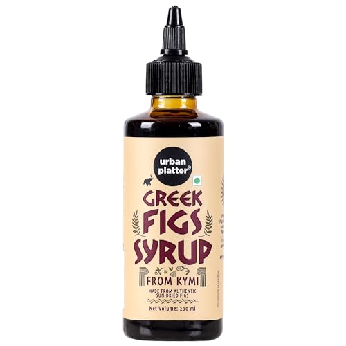 Urban Platter Greek Figs Syrup, 200ml (Product of Kymi, Preservatives Free, 100% Figs, Natural Sweetener, Perfect for Desserts, Salads, Cocktails, Baking)