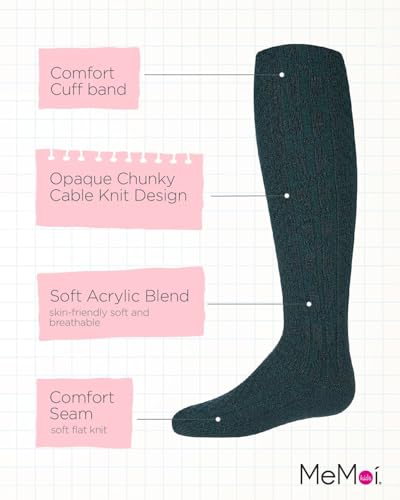 MeMoi Girls Cozy Cable Ribbed Knit Knee-High Socks3