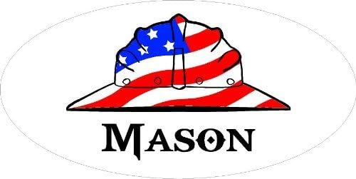 3 - Mason Hard Hat/Helmet Stickers 1 1/2" x 3" H236