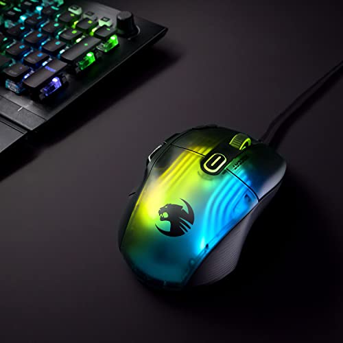 Roccat Kone XP - mouse da gioco con illuminazione 3D e sensore ottico da 19.000 DPI, rotellina 4D in cristallo, funzionalità multi-pulsante e illuminazione AIMO RGB, nero - Mouse gaming - Immagine 1
