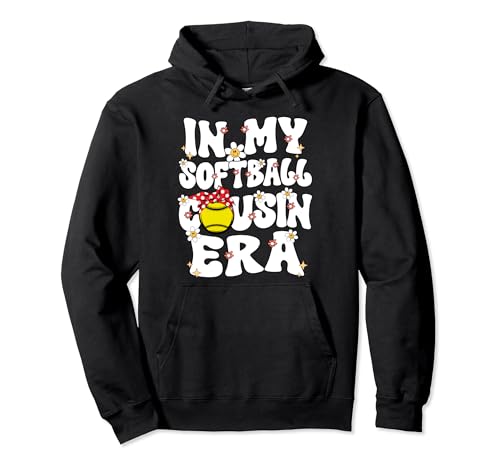 In My Softball Cousin Era Groovy Retro Proud Softball Cousin Pullover Hoodie