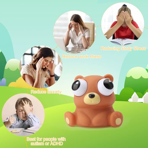 HENGBIRD 5 Stück Tiere Stress Spielzeug Lustig Augen Out Squeeze Spielzeug quetsch Anti Stress Spielzeug Kinder stressball Anti Stress Tier Erwachsene Squishy Toy, Kindergeburtstag gastgeschenke