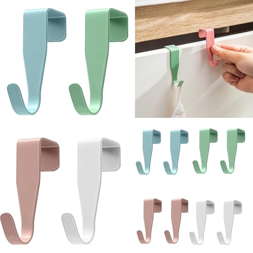 Hisdricus 12 Ganchos de Puerta – Perchero Puerta para Puertas de hasta 2 cm en Acero Al Carbono – Colgador Puerta de Colores Sobre Puerta Sin Taladro – Alta Capacidad de Carga para Puertas y Armarios