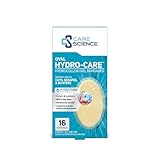 Care Science Hydrocolloid Gel Bandages for Heels, 1.3 in x 2.1 in, 16 Count | Waterproof Barrier for Wound Care or Blisters