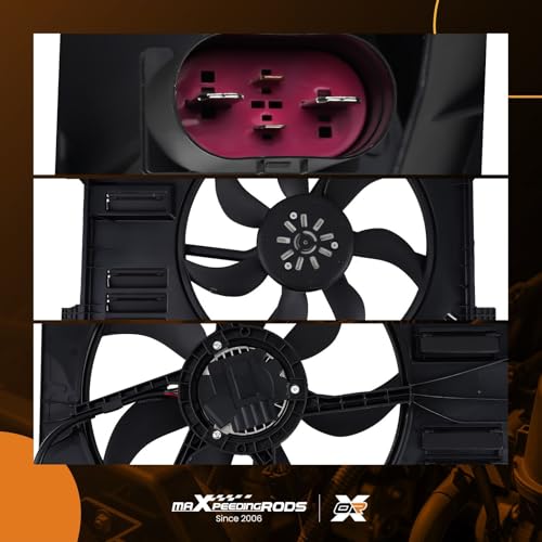 Image of maXpeedingrods Engine Radiator Cooling Fan Assembly for Audi A3 2015-2020, for Volkswagen e-Golf /Golf 2015-2019 SportWagen 2015-2018, for Volkswagen Jetta 2019, for Audi S3 Volkswagen GTI 5Q0121203CL