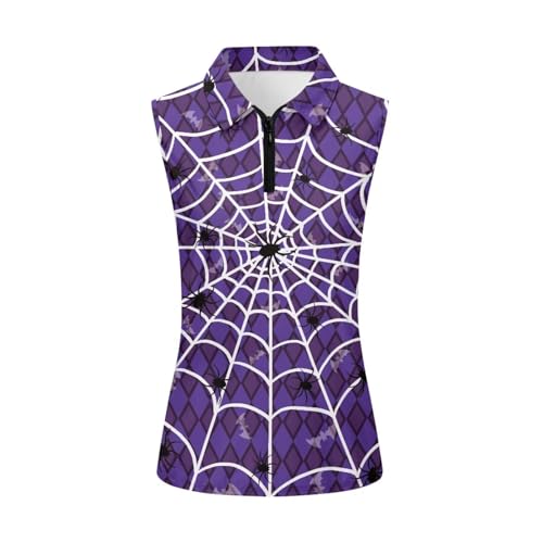 Women's Golf Shirts Sleeveless Collared Polo Tank Top Quick Dry Tennis V-Neck Ladies Sports UPF 50+4