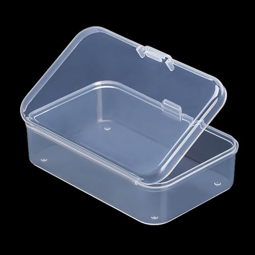 Image of 12 Pieces Clear Plastic Box Containers (3.27 x 2.13 x 1.02 inch) with Lids for Tiny Items and Other Craft Projects