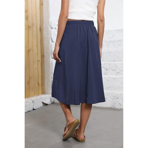 Image of Witsmile Flowy Skirt Elastic High Waist A-Line Skirt with Pockets Bohemia Cover-up for Women 2026 Trendy(S-2XL)