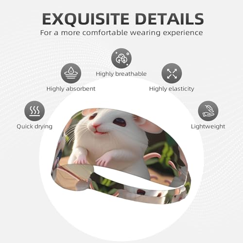 Outdoor Sports Sweat-Absorbing Headband, Sports Elastic Fitness Headband, Mother and Child Rats Yoga Cycling Travel Headband,4