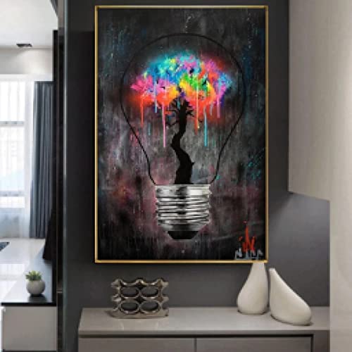 Art mural graffiti multicolore impression haute définition sur toile format vertical 60x90 - 2