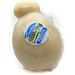 Caseificio Brizzi Caciocavallo añejo de Calabria, requesón italiano estirado, leche de vaca - ideal para comer con cuchillo o a la plancha, sin conservantes, 1 kg, añejado a 90 g