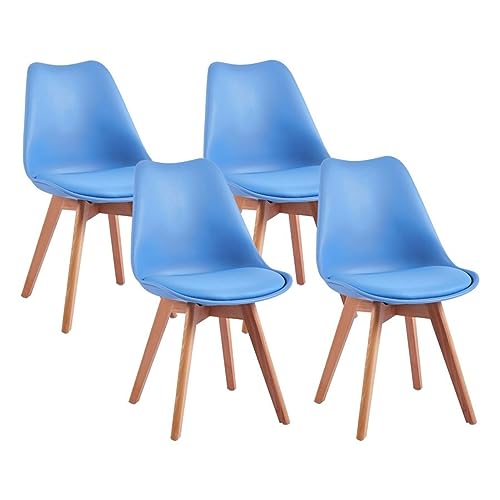 Seduta: 4 sedie sala da pranzo con seduta ergonomica, completa di cuscini per sedie, cuscino morbido e rivestito in ecopelle, perfetto per una seduta comoda e prolungata nel tempo, facile da pulire per la casa e cucina