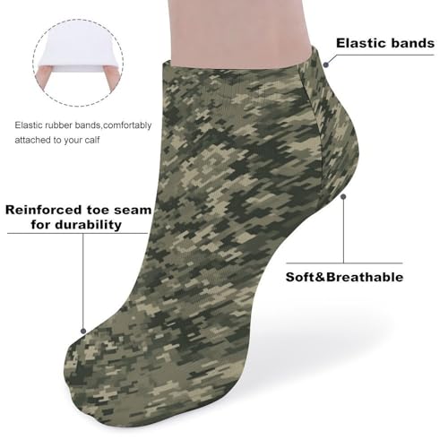 5 Pairs Womens Ankle Sock Military Woods Camouflage Crew Socks Cotton Socks Mens Running Low Cut Breathable No Show Sock3