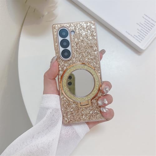 Étui support magnétique Samsung Z Fold 5 coque miroir diamant pour Galaxy Z Fold 4 3 6