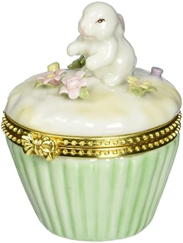 Cosmos 10591 Fine Porcelain Bunny Hinged Box, 2-3/4-Inch, White
