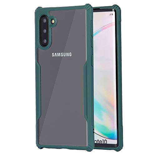 Image of LIRAMARK Transparent Clear Shock Proof Back Cover Case Designed for Samsung Galaxy Note 10 - (Pine Green)