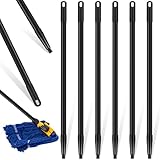 Ziliny 6 Pcs Fiberglass Broom Handle Replacement Handle Broom Stick Pole with Threaded Tip for Commercial...
