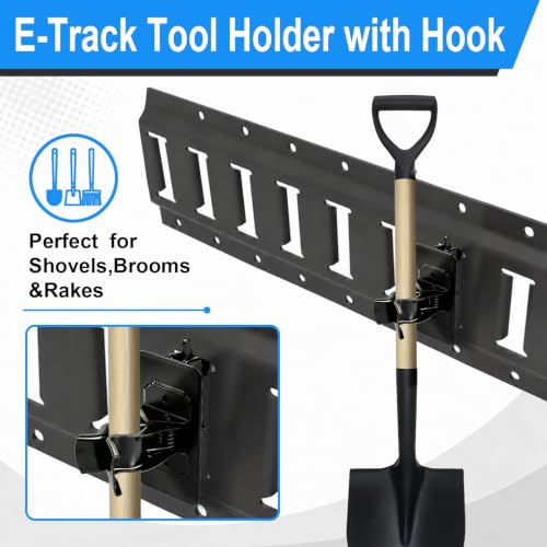 Porte-outils E-Track en acier zingué noir robuste supportant 18 kg max - 4