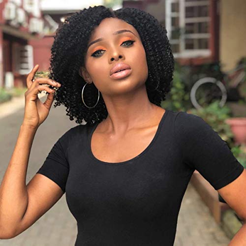 10” Clip in Remy Human Hair Extensions Natural Black Bohemian Kinky Curly Clip