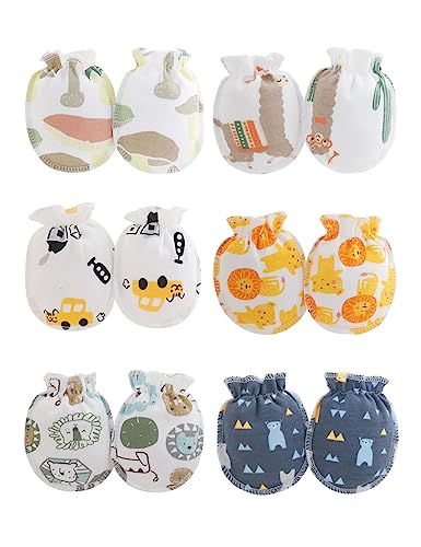 Image of ZURLEFY Cute Baby Mittens Newborn, No Scratch Baby Boy Mittens, Baby Girl Hat Gloves for Toddlers, Infant, Newborn