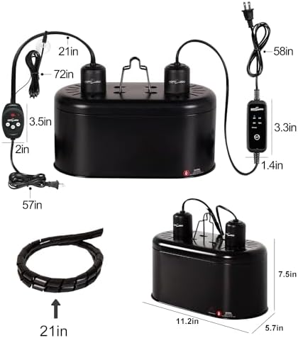 REPTI ZOO Dual Reptile Light Fixture with Dimming — shown in a real home setting for scale