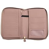 [RafiCaro] 母子手帳ケース 大容量 【現役看護師が監修】 お薬手帳 カバー 本革 二人用 A6 B6 マチ付き 通院 ケース マルチケース 人気 保険証 通帳 パスポート ダスティピンク