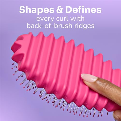 Image of Wet Brush Curl Shaper Detangler Brush, Pink, Curl Defining for Curly and Coily Hair Types, IntelliFlex Bristles Detangle for Frizz-Free Shaping, Made for Women, Men & Kids