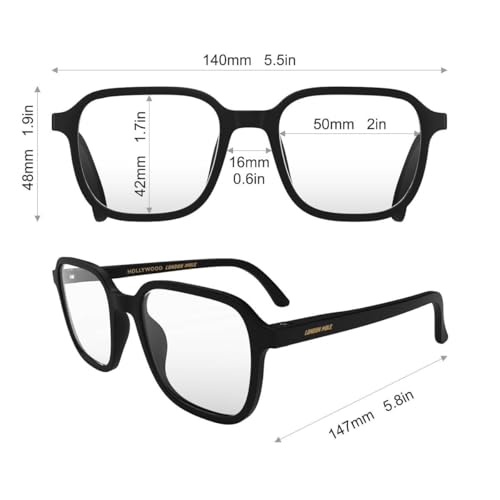 Image of LONDON MOLE Hollywood thin lightweight reading glasses | Sleek square frame | Contemporary minimal style | Men and women