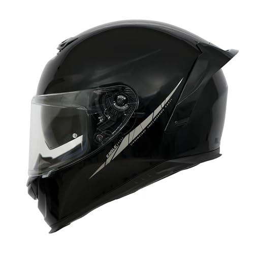 Image of AXXIS FF109BSV Eagle SV Full Face Helmet with Spoiler | Solid A1 Gloss Black | DOT & ECE Certified | Dual Visor | Polycarbonate Shell | Pinlock Ready | Anti-Scratch Treated Visor
