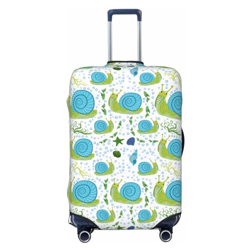 Green Blue Slug Shells Luggage Cover Protector Anti-Scratch Washable Fits 18-32 Inch Luggage-Medium