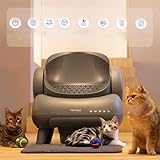 Caixas de Areia para Gatos, M1 Open-Top Banheiro Inteligente Gato Tuya WIFI Controle de APP Caixa Areia Gato Autolimpante Banheiro Gato (Cinza)