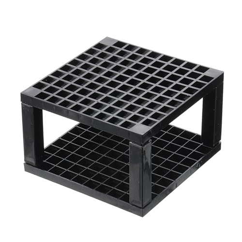 Image of PATIKIL 1pcs Paint Brush Holder, Paint Brush Storage Organizer 96 Holes Plastic Paint Storage Desk Stand Square for Artist Desk Makeup Pencil, Black