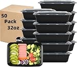 100-Piece Set(50-Pack) 32oz Meal Prep Containers with Lids, | Reusable Leakproof & Food Safe Food Storage Containers,for Restaurant,KitchenMicrowave,Dishwasher Safe Food Storage