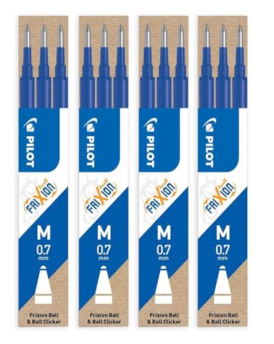Pilot FriXion Ball Tintenroller 0 7 Ersatzminen Nachfüllminen | 4 Set á 3 Stk Blau