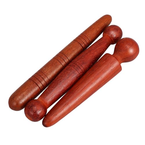Uonlytech Palos de Masaje de Madera para Pies y Manos, 3 Piezas Multifuncionales de Acupresión, Varillas para Masaje Muscular y Circulación, Herramienta Práctica para Estilo Aleatorio