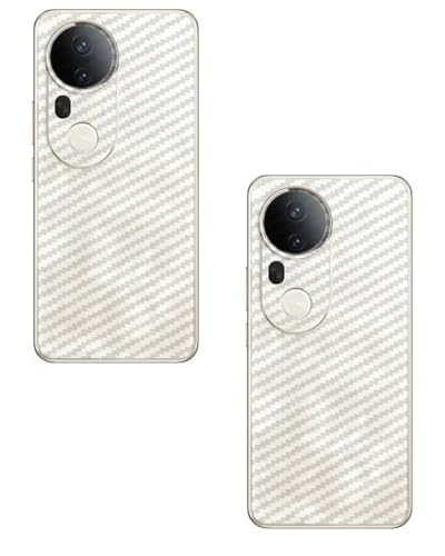 Image of (Pack of 2) Compatible with Skin Sticker /Vinyl wrap /Protective Film Mobile Back Skin Carbon Fiber 3D Transparent by Candeal Mizhan(Only Back) (Vivo, Vivo T4 Ultra)