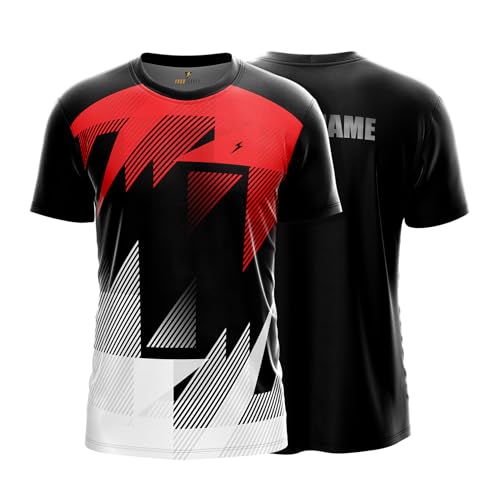 Image of YOURJERSEY Custom Sports Jersey for Men & Kids | Add Player Name | Personalised Cricket /Football /Badminton T-Shirt | Custom Team Jersey