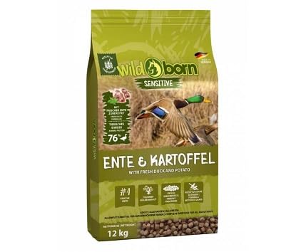 Wildborn Ente & Kartoffel Adult 1 x 12 kg | Hunde-Trockenfutter für Erwachsene Hunde mit frischem Entenfleisch | 76% tierisches Protein