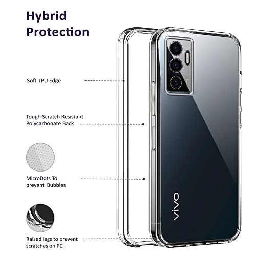 Image of Jkobi Back Cover Case for Vivo Y75 4G (Silicone Crystal Clear | Pure Camera Protection | Soft and Flexible for Charger and Headphone sockets | Shockproof Bumpers | Transparent)