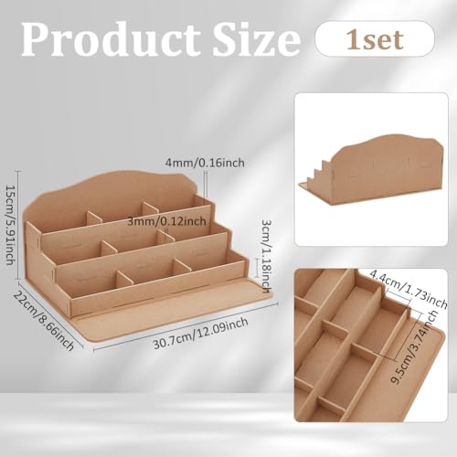 Image of PH PandaHall 3 Tier Wooden Paint Storage Rack Model Paint Organizer Density Board Miniature Paint Holder Ink Display Rack Spice Shelf for Home Studio School Essencial Oil Organizer 12x8.6x5.9 Inches