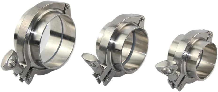 108mm x F 119mm SS304 トリランプ フランジパイプ溶接フェルール + トライクランプ + PTFE またはシリコ