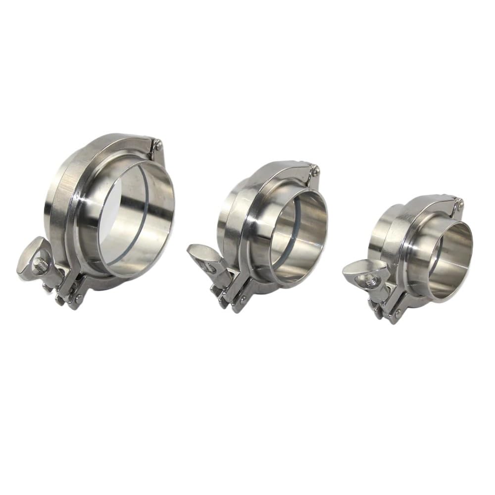 PAKMEZ 76mm x F 91mm SS304 triclamp Flange Pipe Weld Ferrule + Tri Clamp + PTFE or Silicone Gasket Set