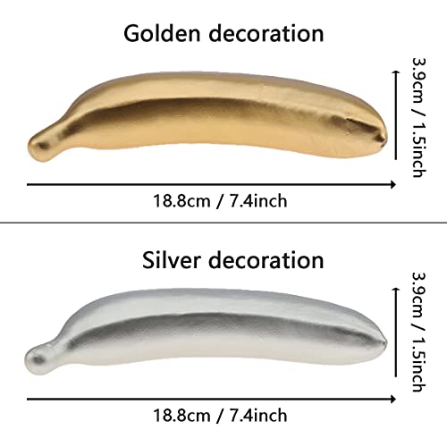 Meiwlong 6 Pcs Artificial Realistic Golden Banana Decoration Party Bunch Fake Lifelike Plastic Fruit Faux Simulation Display Props Ornament Christmas Festival Holiday #TOP3