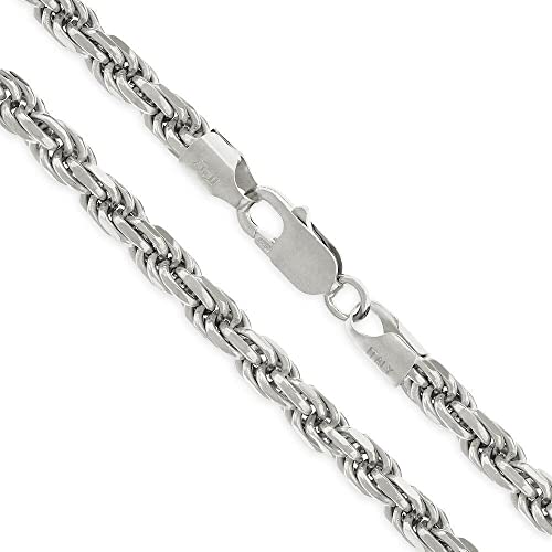 Solid Sterling Silver Diamond-Cut Rope