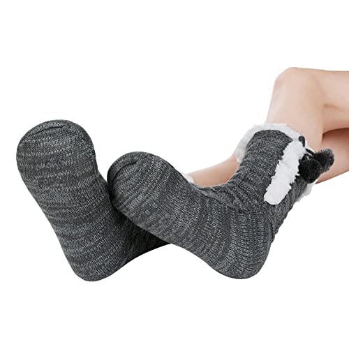 Image of Chassic Sherpa Lined Slipper Socks for Women, Non-Slip Cozy Winter House Socks, Soft Fuzzy Socks, Gifts for Women & Ladies Stocking Stuffers