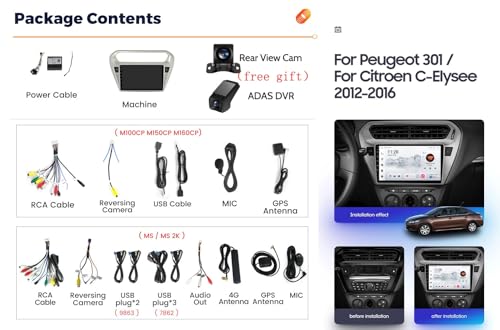 Autoradio 2 DIN Citroën C-Élysée CarPlay Android Auto écran tactile 9" - 7