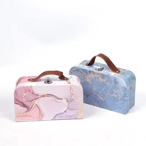 Decorative Box Paperboard Suitcases, Set Of 3 Decorative Storage Boxes With Lids, Cardboard Suitcases, Nesting Storage Gift Boxes For Home Decoration Photo Storage Toys Suitcase Barbie Storage (S+M+L, Blue) #TOP6